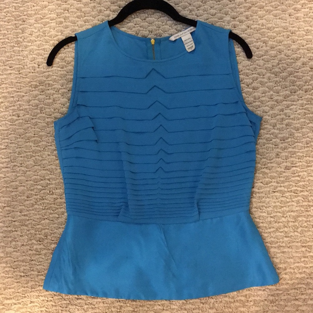 DVF light blue peplum top